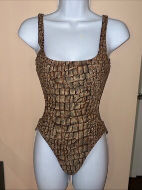 GOTTEX Croc-Print Backless One-Piece SWIMSUIT 8 women’s